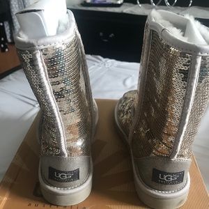 Silver sequin uggs